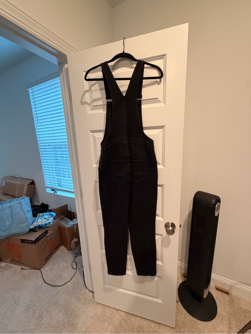 Madewell Black Denim Women's straight-leg overalls with front pocket - Picture 3 of 4